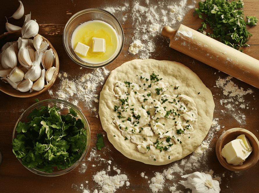 Fresh garlic naan