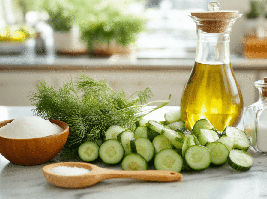 Fresh cucumber salad