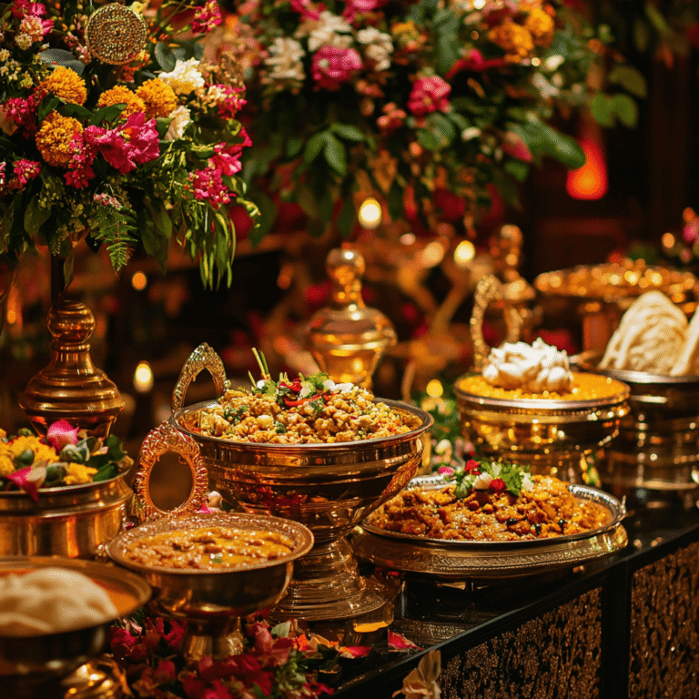 A selection of authentic Indian dishes prepared for sharing