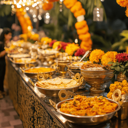 elegant Indian catering setup